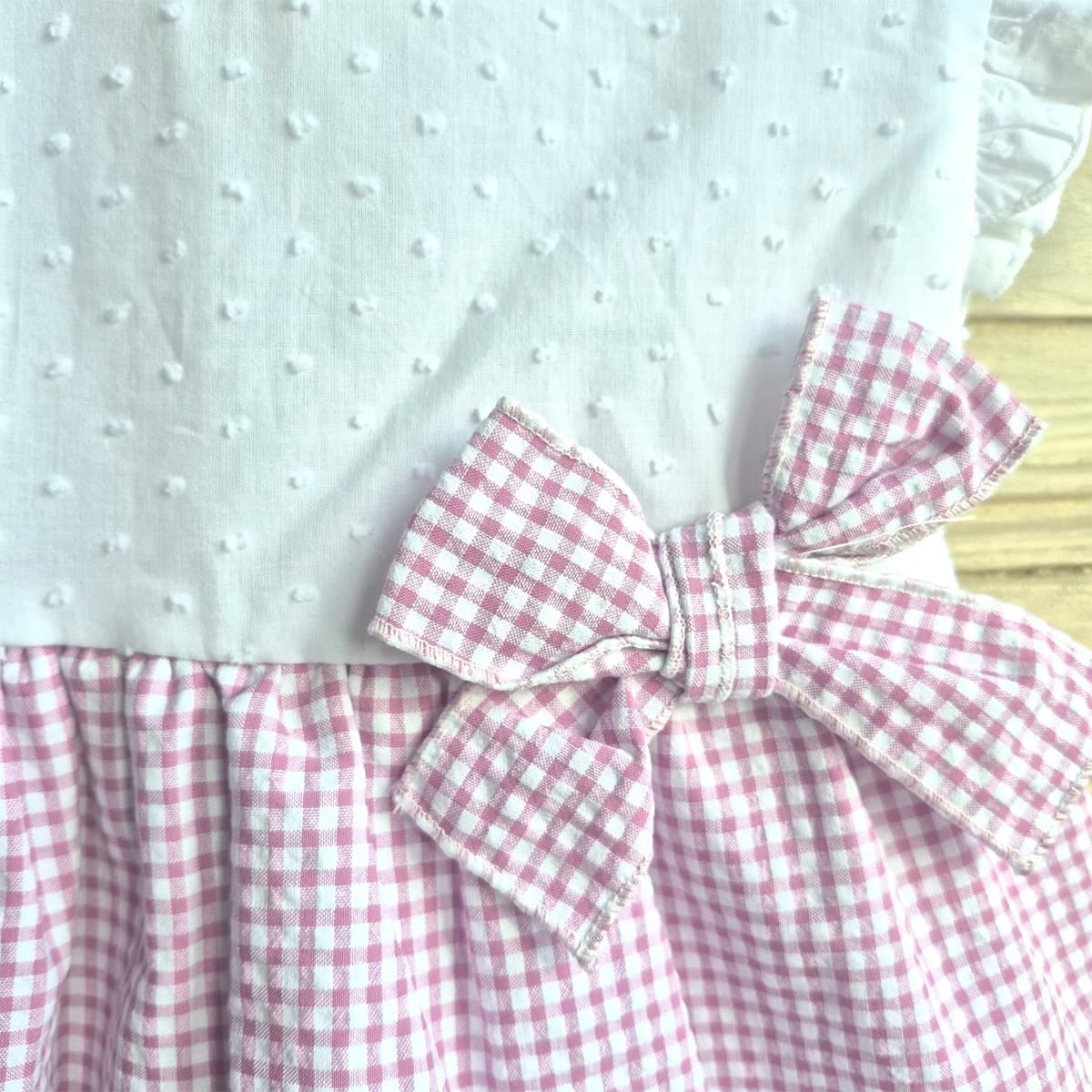 Vestido rosa bebé malva cuadritos Baby Ferr 26500 (12 a 36 meses)