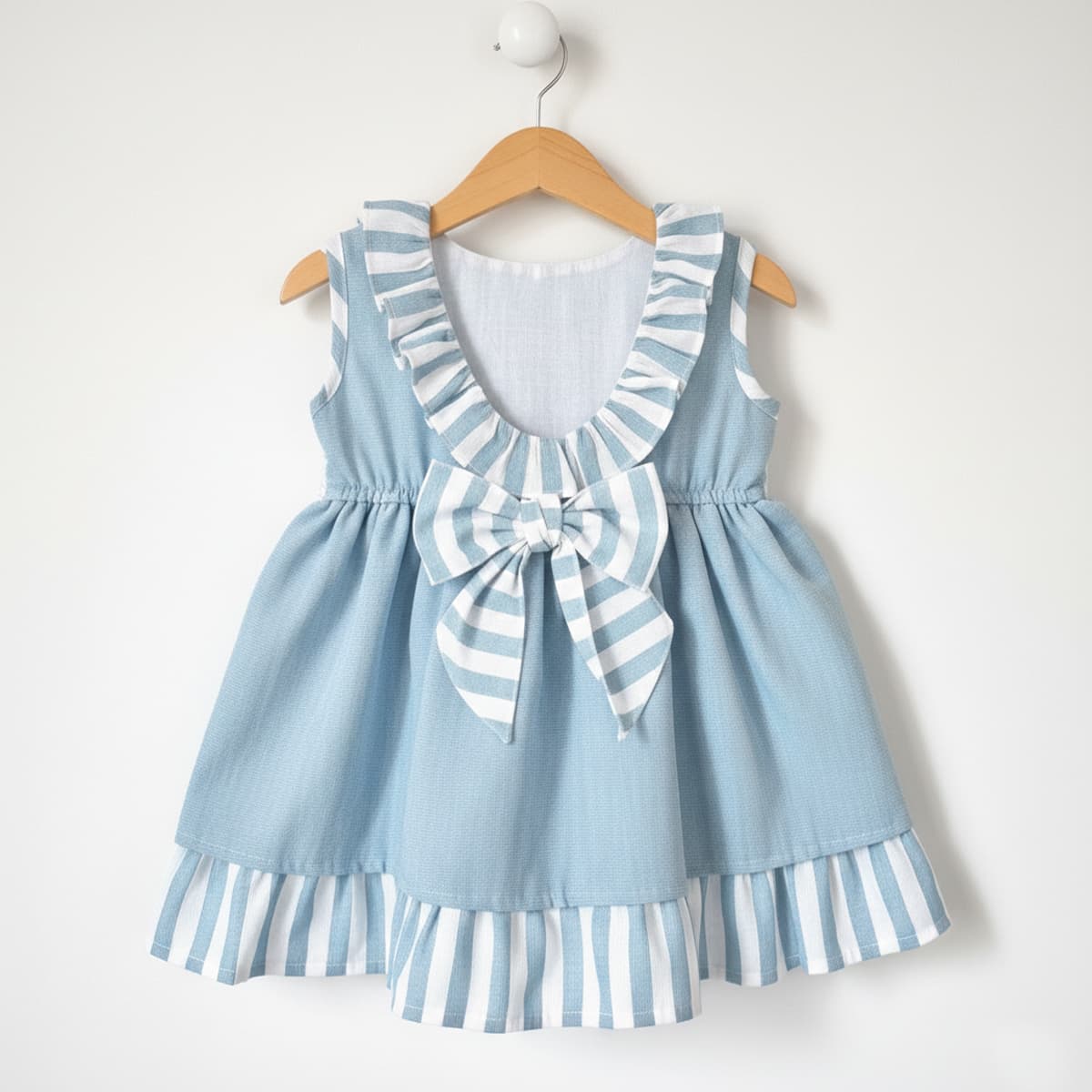 Vestido bebé verde con puntilla Baby Ferr 26513