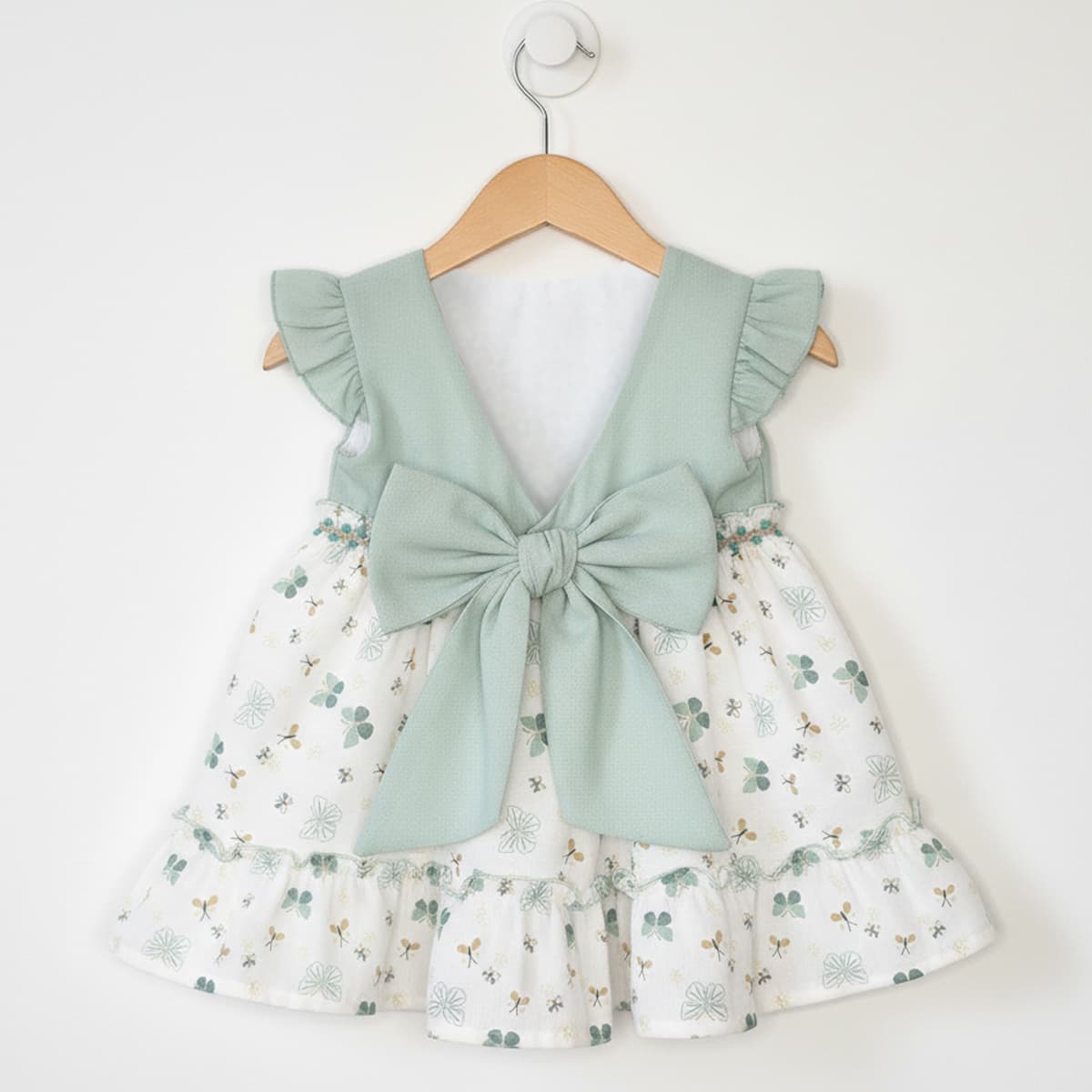 Vestido bebé verde con mariposas Baby Ferr 26528