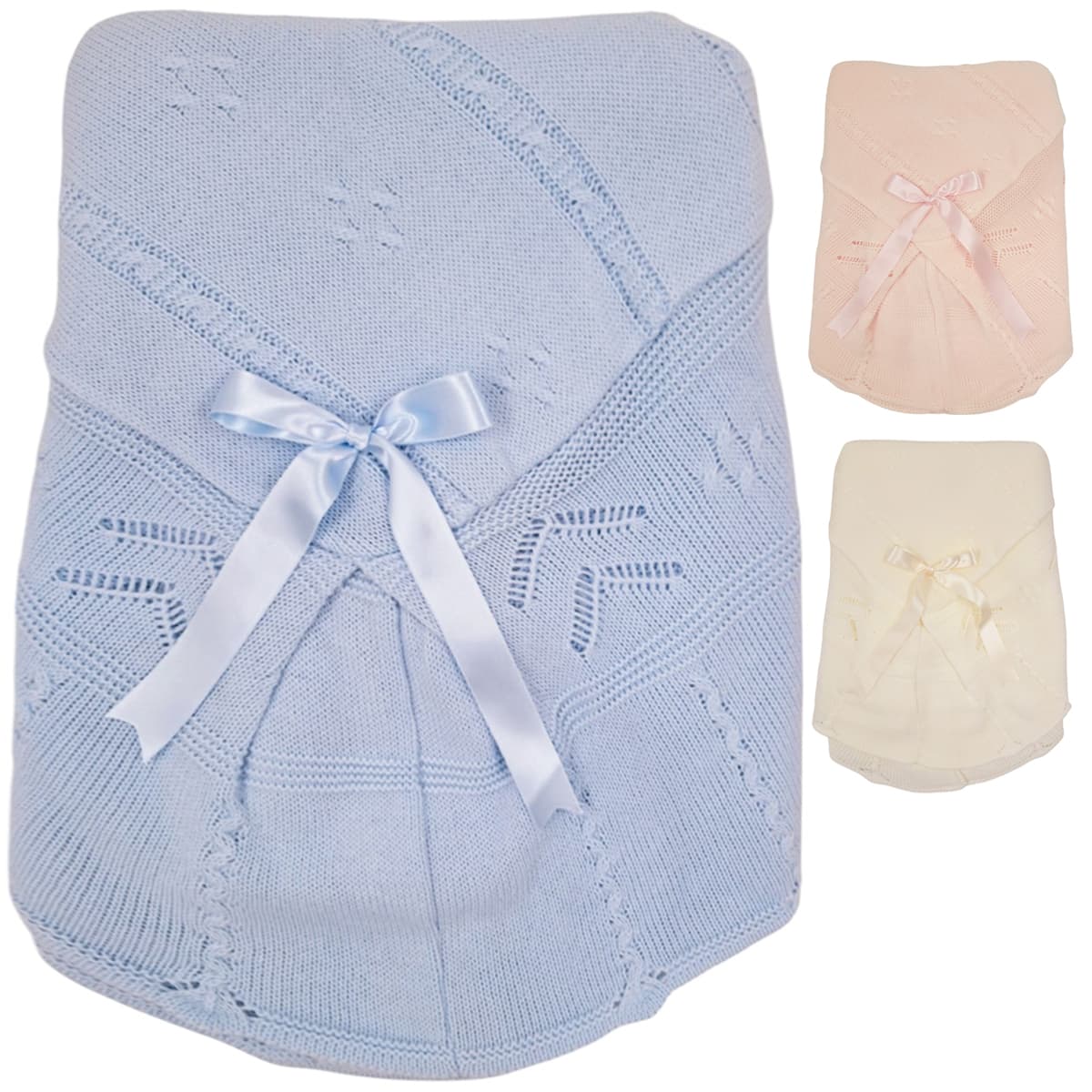 Châle bébé en laine bleue Pelottas 9052