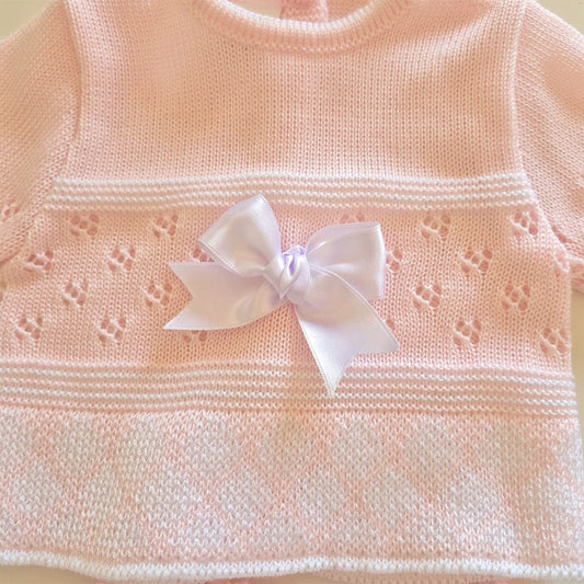 Conjunto para bebé de perlé 3213C La Casita de Pepito Rosa