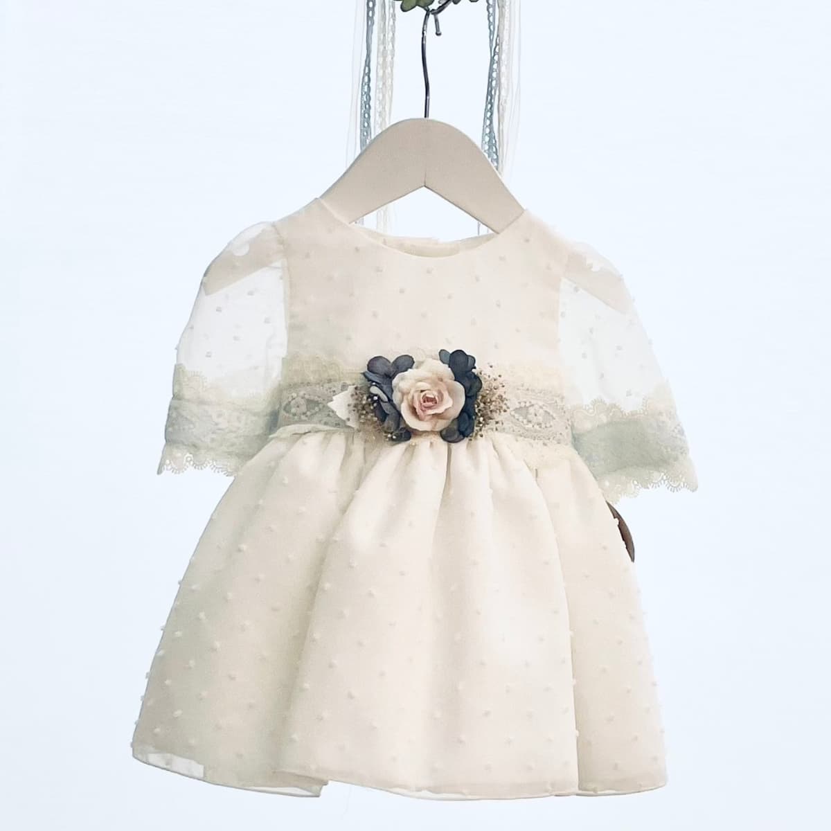 Vestido crudo azul sin mangas – Cristianar o ceremonia · Lilus 33176