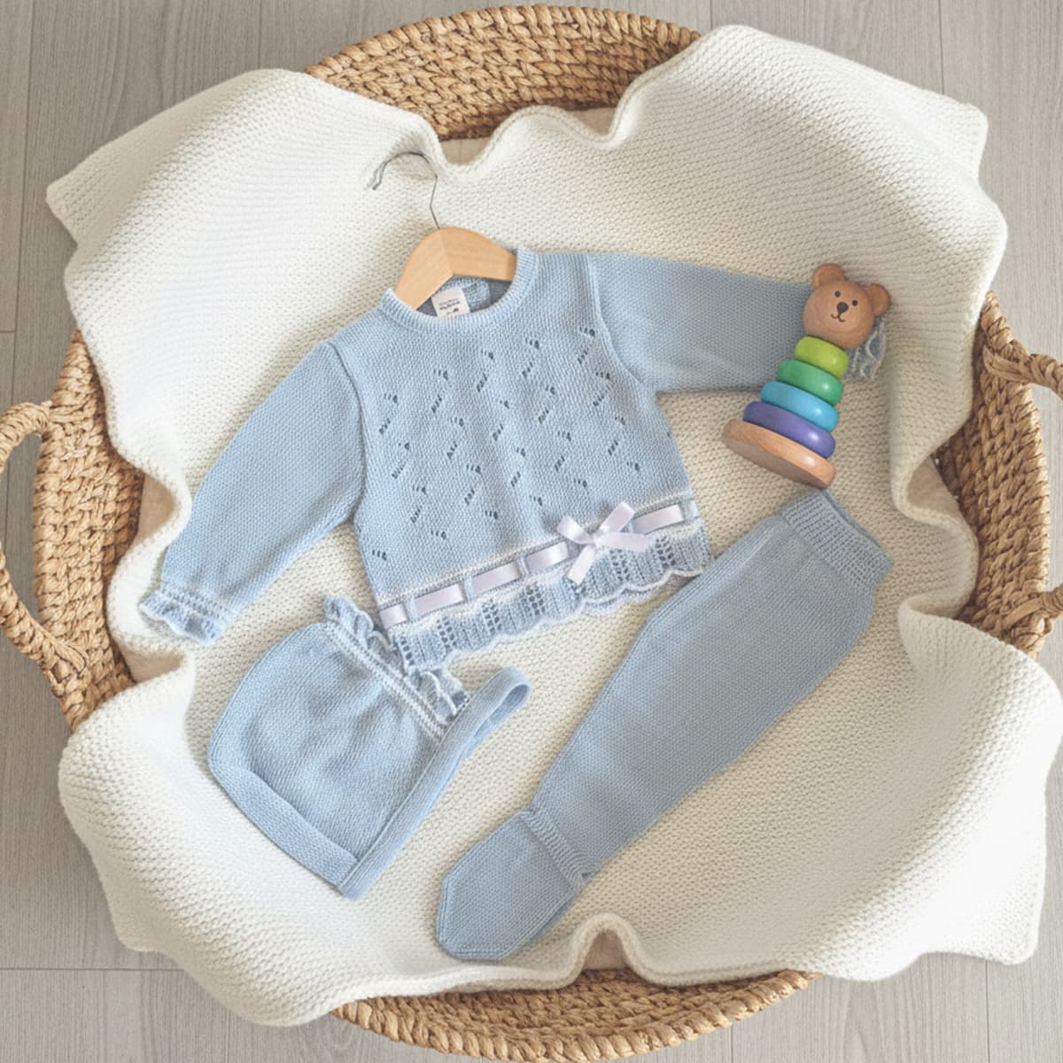 Conjunto de Perlé celeste para Bebé - La Casita de Pepito 3415