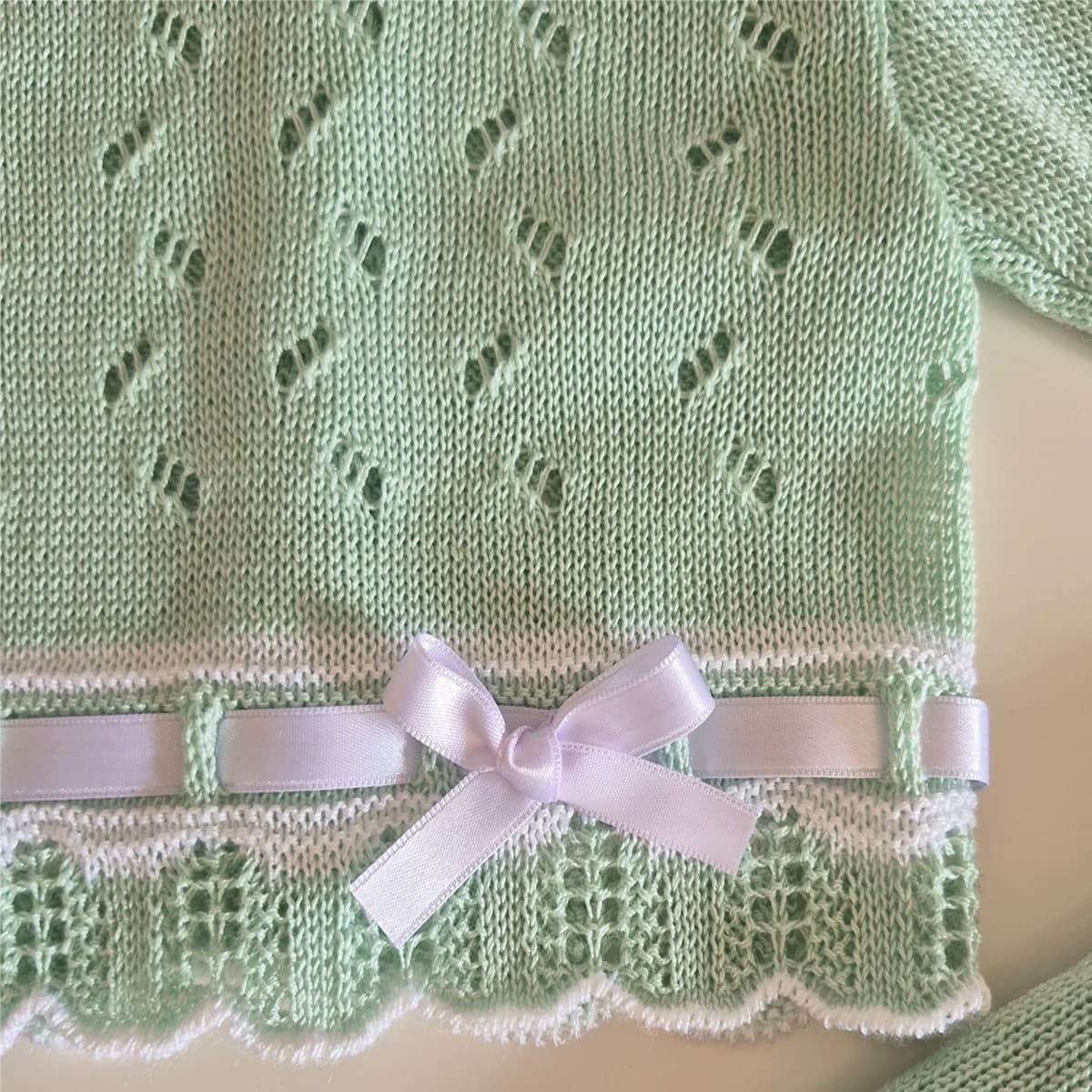 Conjunto de Perlé verde para Bebé - La Casita de Pepito 3415