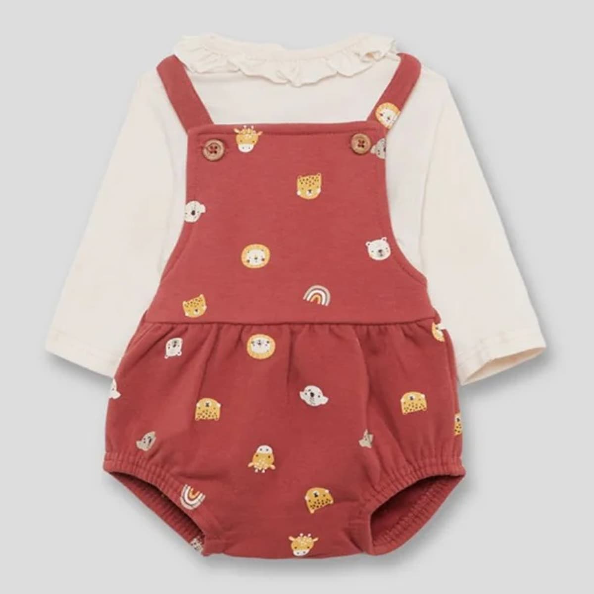 Conjunto bebé dos piezas Street Monkey 352022 Peto rana y camiseta de manga larga