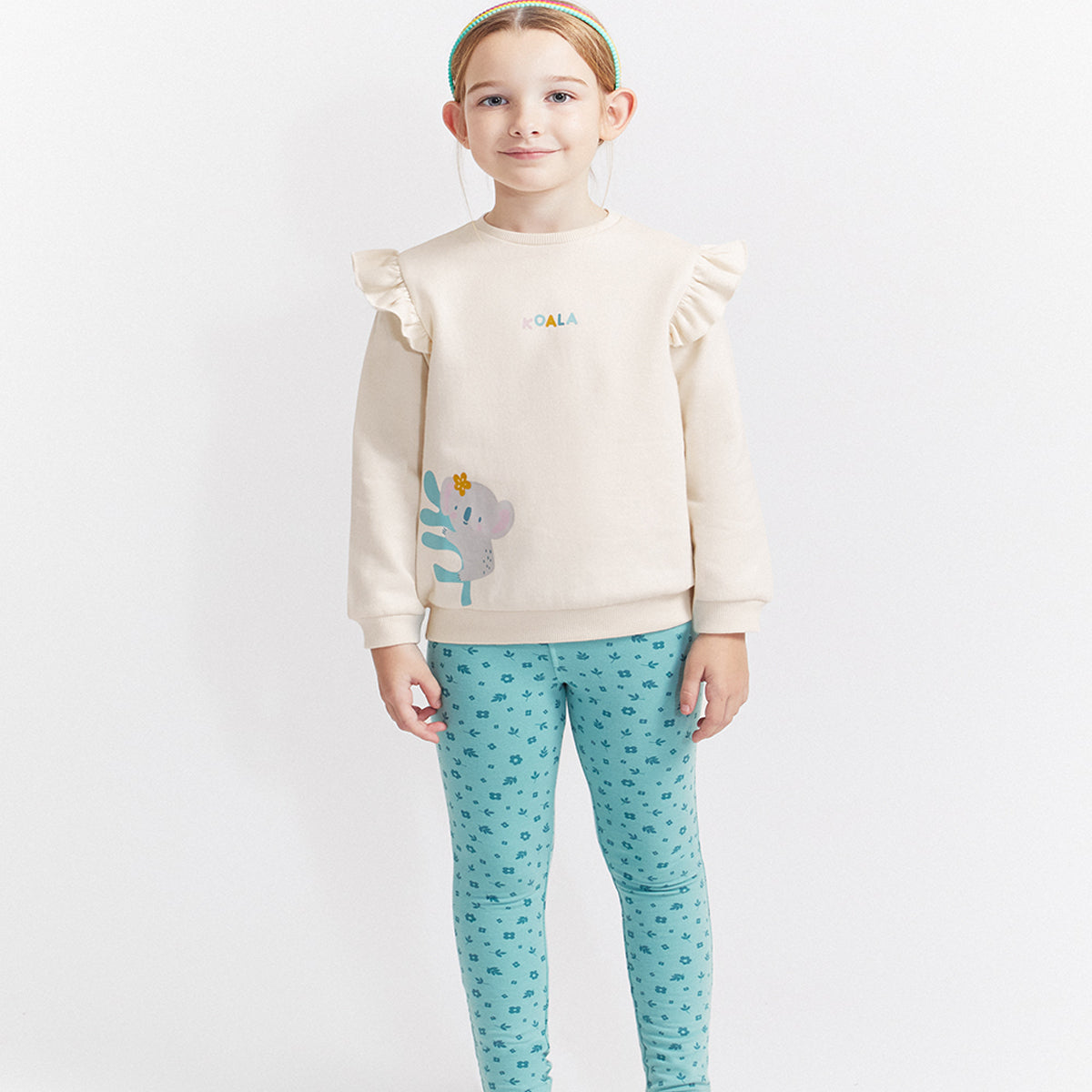 Ensemble enfant fille avec sweat koala et leggings imprimés 353050 Street Monkey (3 à 6 ans)