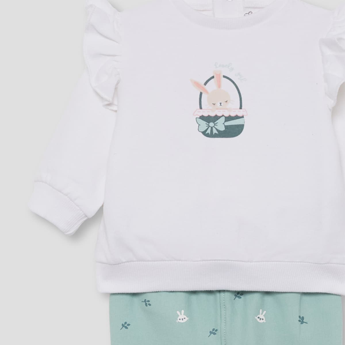 Conjunto de dos piezas para bebé de sudadera con volantes y pantalón Street Monkey 361010