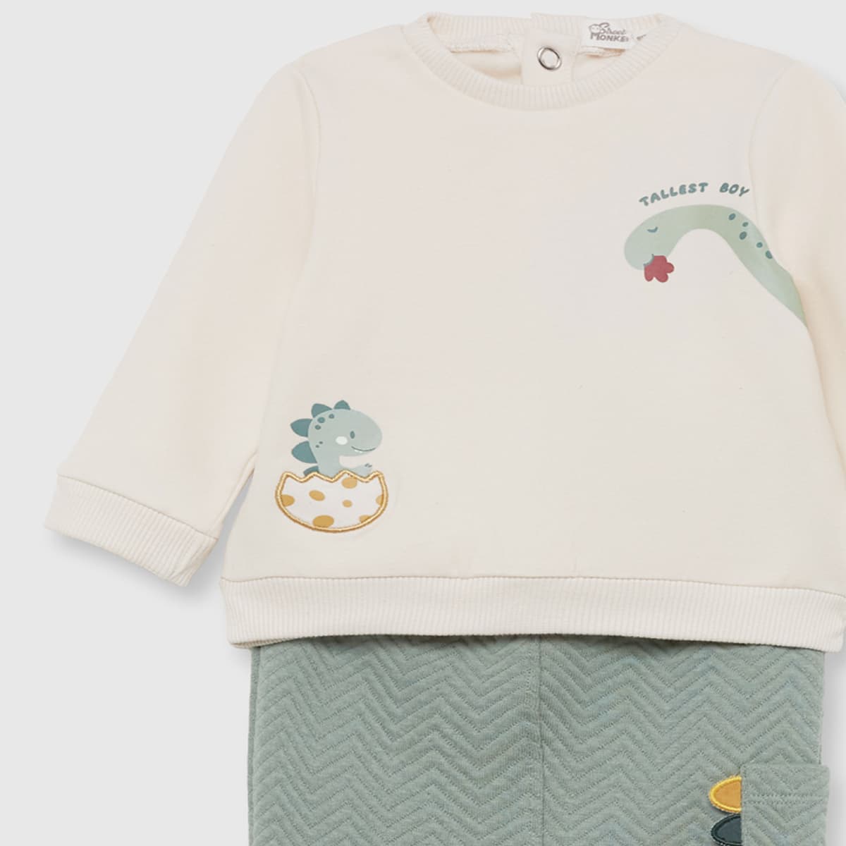 Conjunto de dos piezas para bebé de sudadera dinosaurio y pantalón Street Monkey 362021