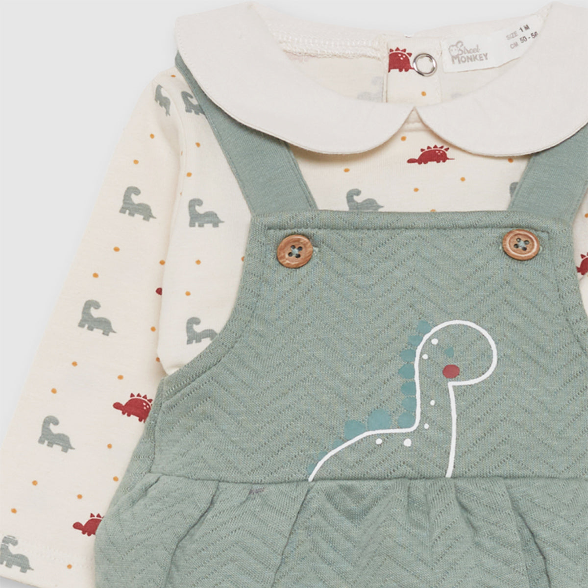 Conjunto de dos piezas para bebé de peto y camisa estampada Street Monkey 362024