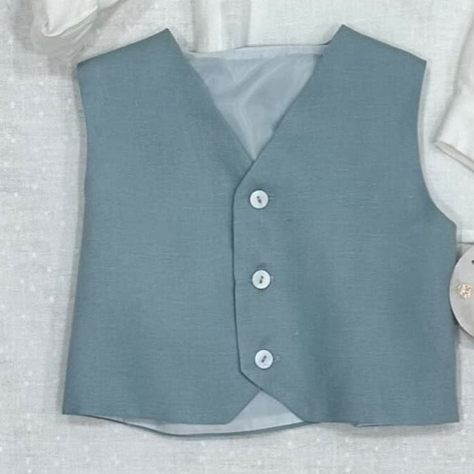 Colete Infantil em Linho para Cerimónia – Lilus Verde 23220 / 36220