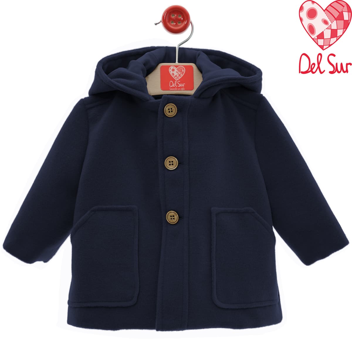 Trenca de paño azul para bebé Del Sur 3995