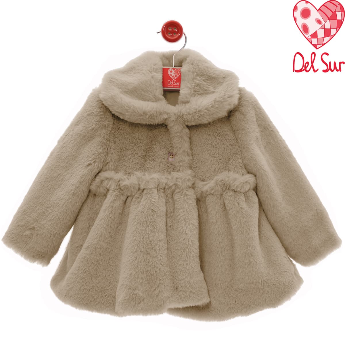 Abrigo infantil de pelo suave para niña Del Sur 4991