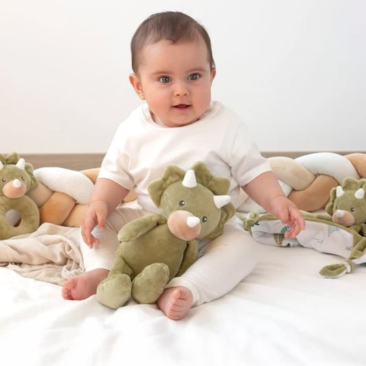 Peluche dinosaurio suave y blandito KIOKIDS 5344– Un amigo divertido para acompañar al bebé