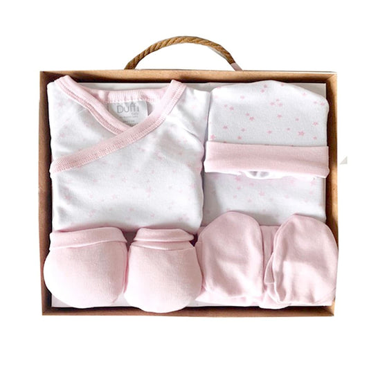 Conjunto de oferta para bebé com 5 peças – Bambu natural com estrelas Duffi 841