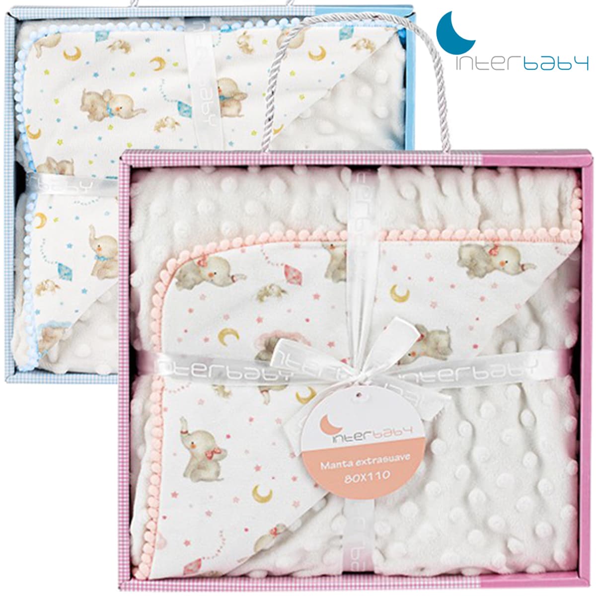 Manta para bebé estampada com estrelas e lua da Interbaby 421100985