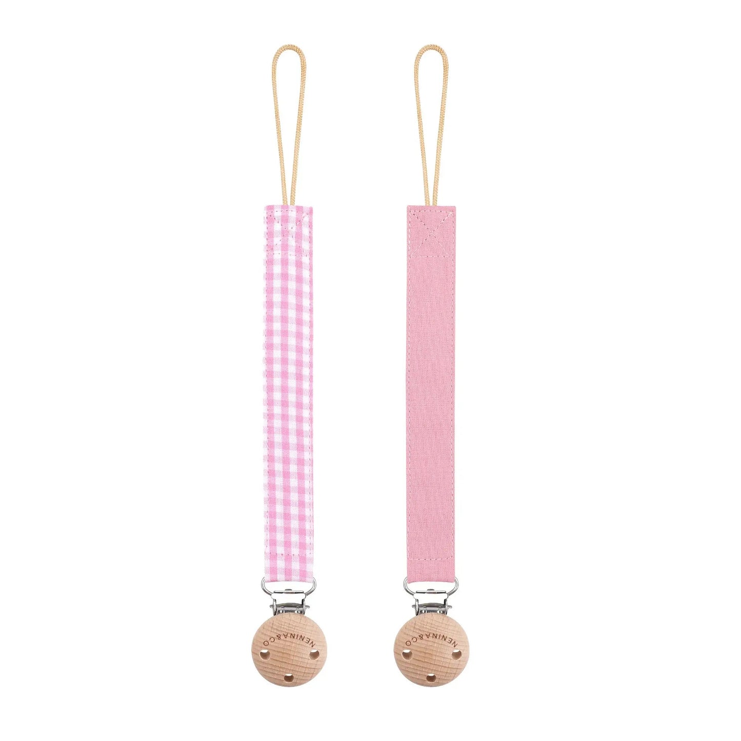Chupetero Pack x 2 DIAMOND Rosa pálido + Chicle vichy By Nenina & Co