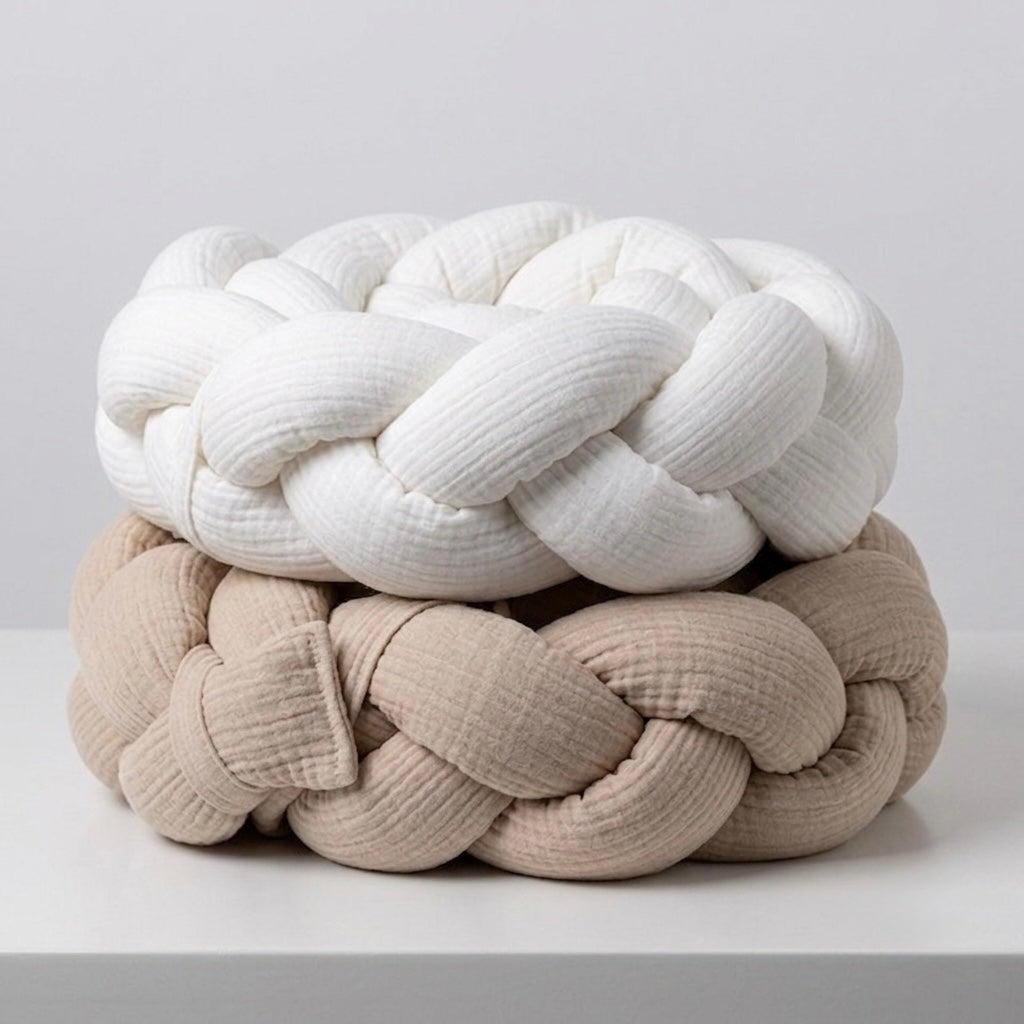 Trenza Protector de Cuna 210cm BEIGE Muselina