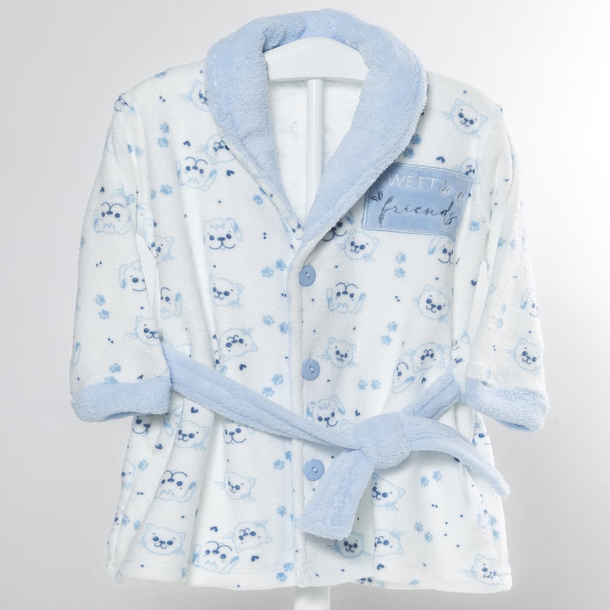 Roupão de Banho KINANIT Baby Coral Fleece com Estampado Coração 8309