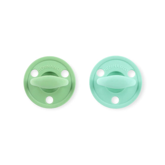 Kit 2 Chupetes Clásicos para Bebé Oliva y Mint | Silicona Orgánica Nenina & Co