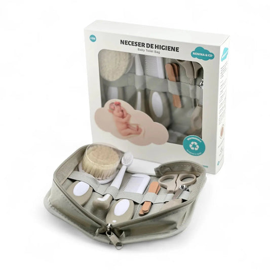 Kit Regalo ideal Set de higiene + Guardachupete + Chupete + Biberón + Repuesto de 4 tetinas Nenina & Co