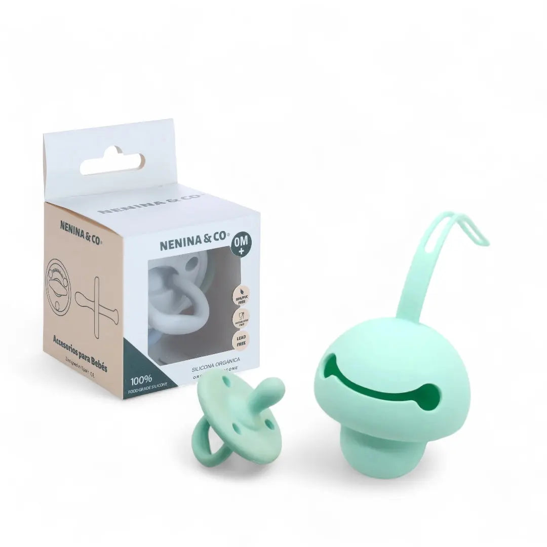 Kit Regalo ideal Set de higiene + Guardachupete + Chupete + Biberón + Repuesto de 4 tetinas Nenina & Co