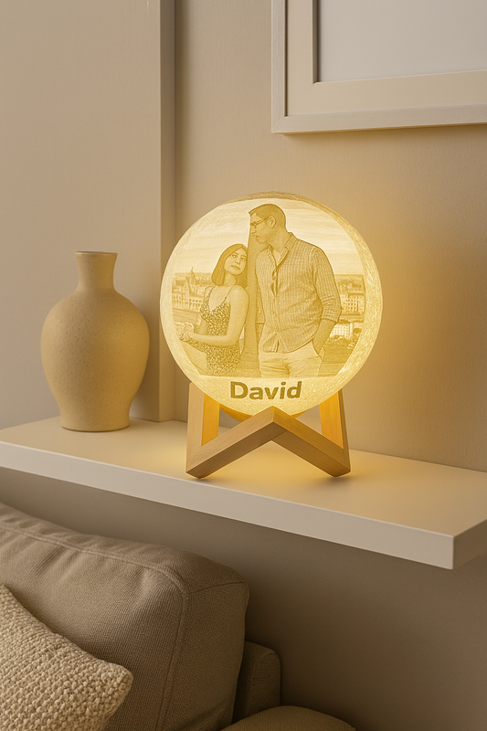 Lámpara Luna 3D Personalizada con Foto Grabada
