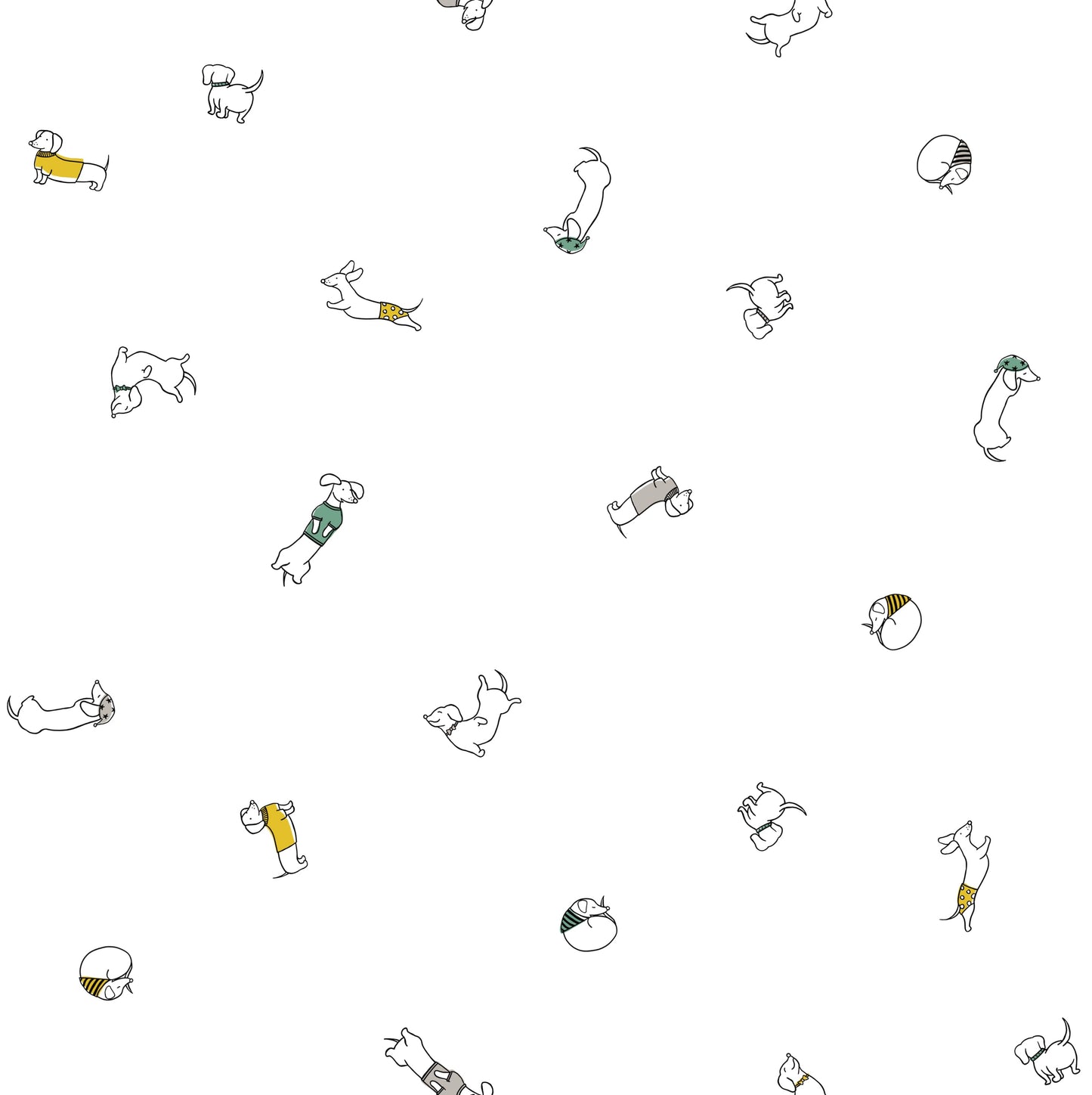 Mini Muselina 100% algodón - Estampado funny teckel