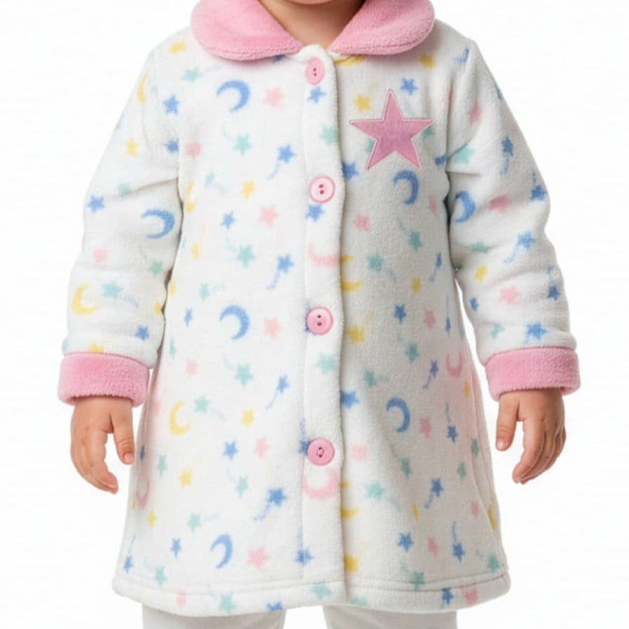 Batín para bebé niña de coralina con estampado de estrellas y lunas Kinanit (Ref. 625708330)