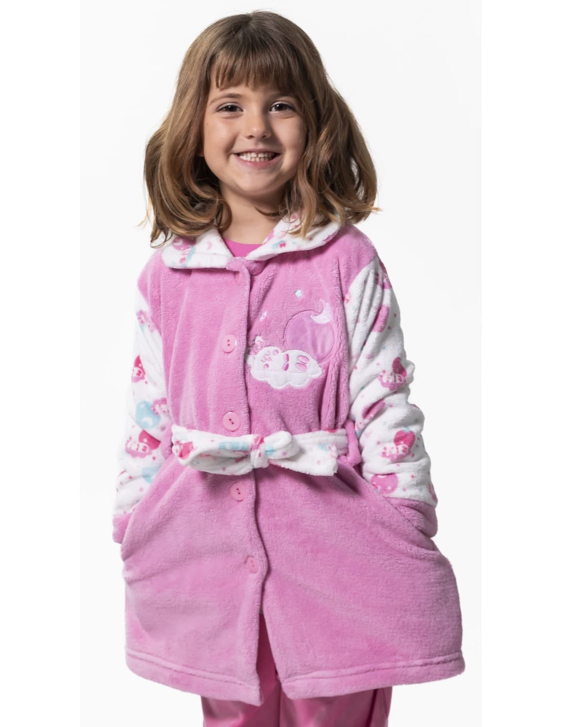Nacarina Kinanit 8063 Roupão de banho infantil Coraline extra macio com cinto