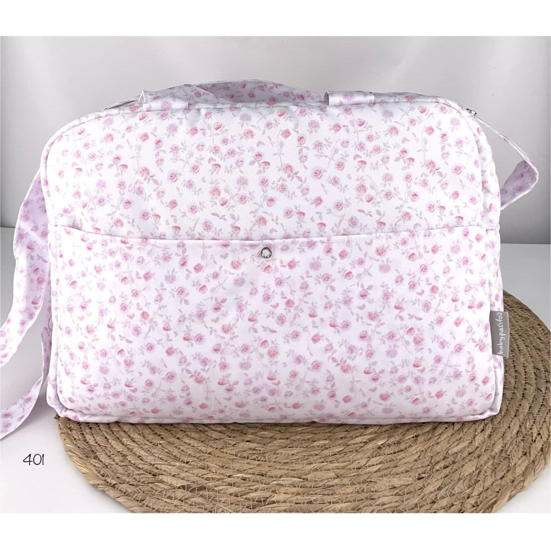 Bolso maternal rosa flores 521000401 BABY PASITOS