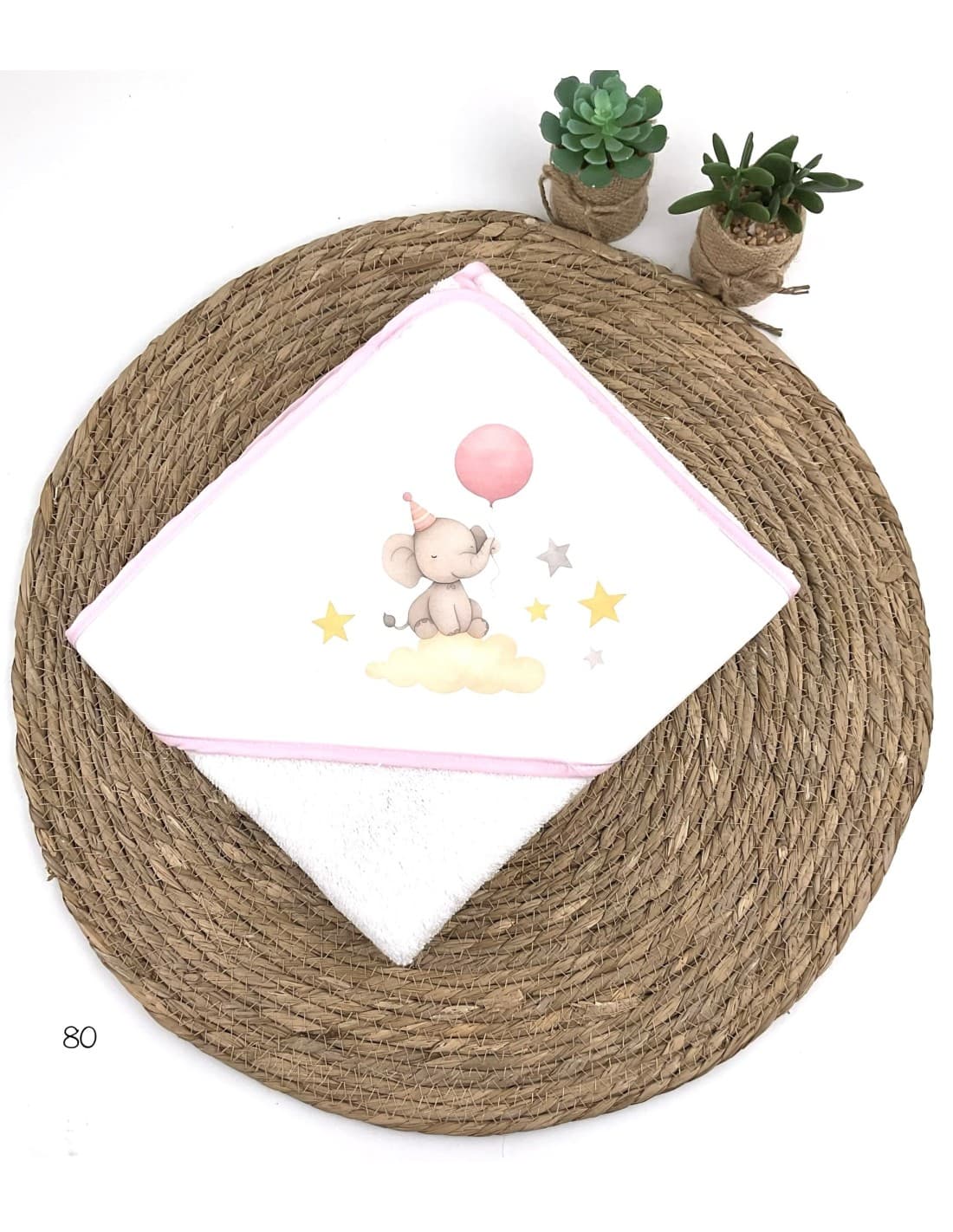Capa de baño bebé Alma Elefante Nube Globo 100% algodón Con capucha 521100080