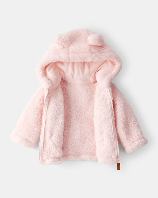 Chaqueta de sherpa rosa
