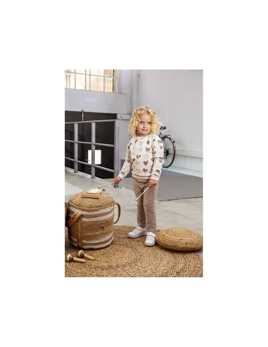 Conjunto de 2 peças para bebé menina Babybol – Camisola em forma de coração e calças de bombazine bege (Ref. 522151030)