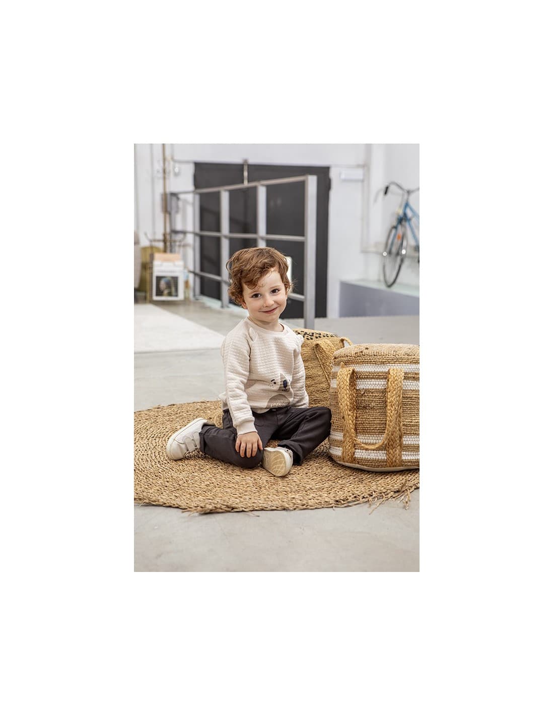 Conjunto de bebé menino Babybol bege e castanho com moletom ursinho 522152108 Design confortável e divertido