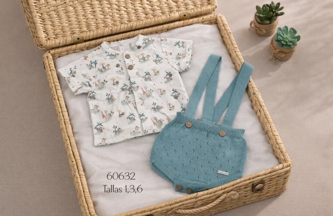 Conjunto bebé niño de hilo con peto – VISI 621060632