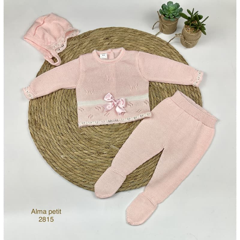 Conjunto de hilo perlé para bebé Alma Petit en rosa 321002815
