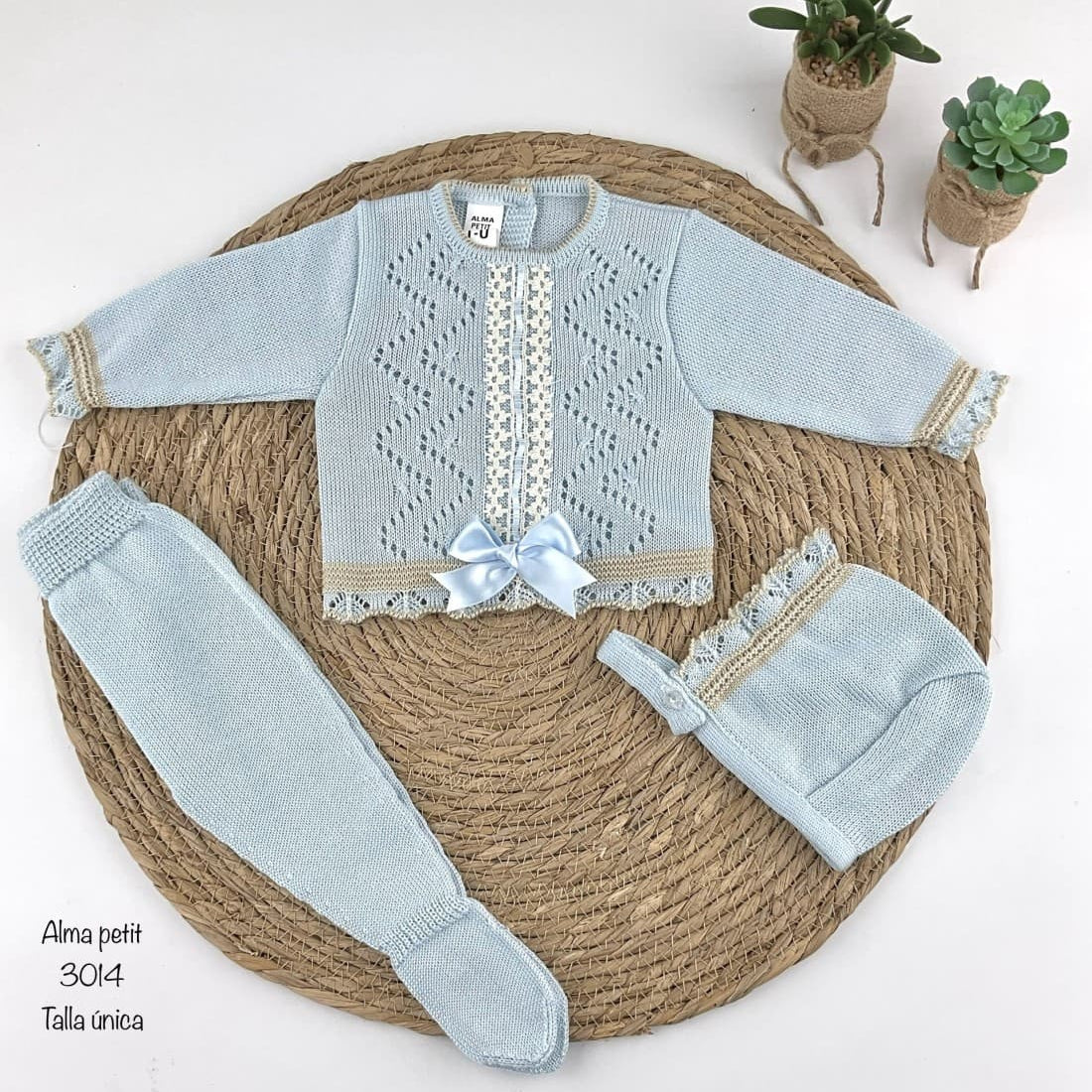 Conjunto primera puesta para bebé Alma Petit 3014 Azul Zip Zap