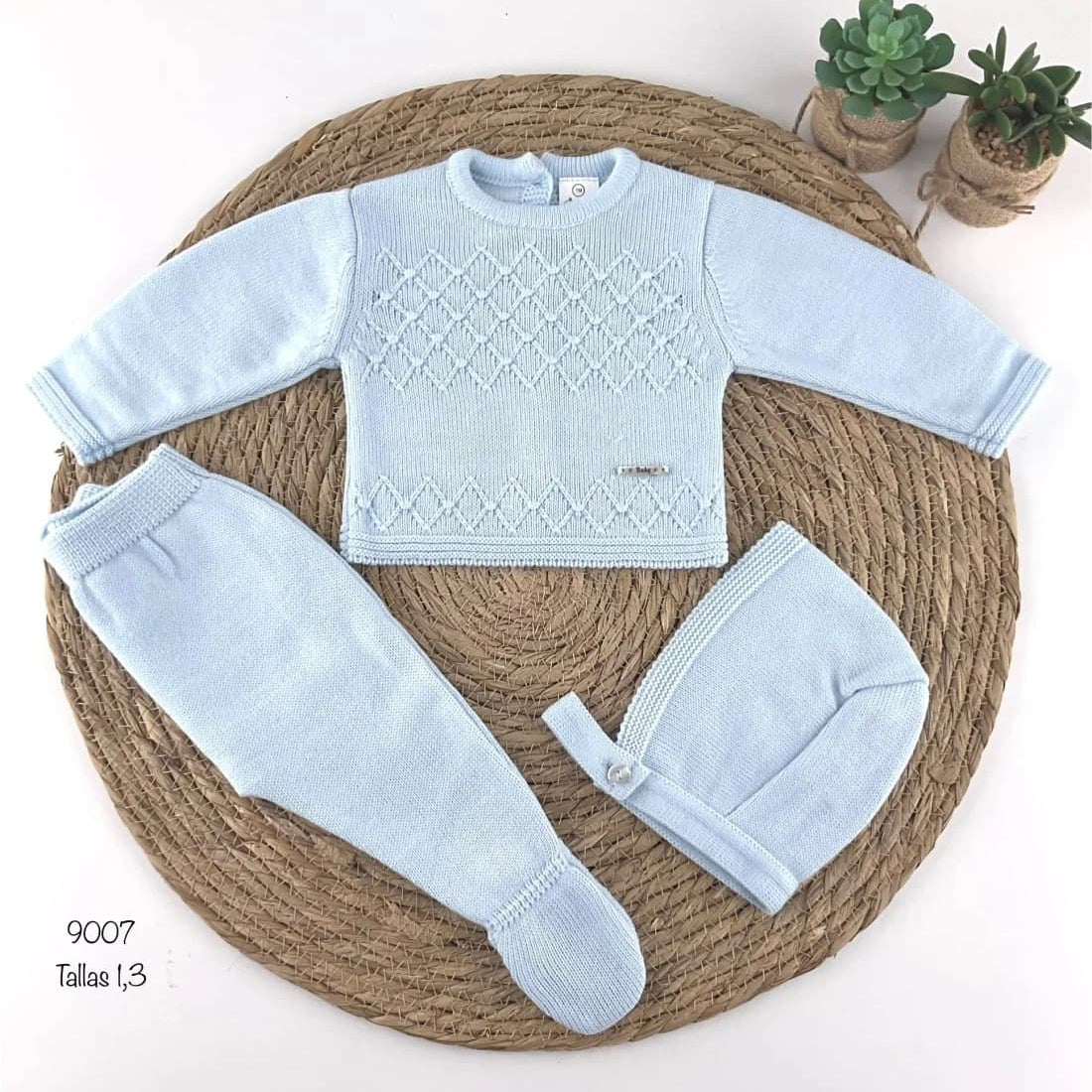 Premier ensemble en laine pour bébé 521109007 bleu clair
