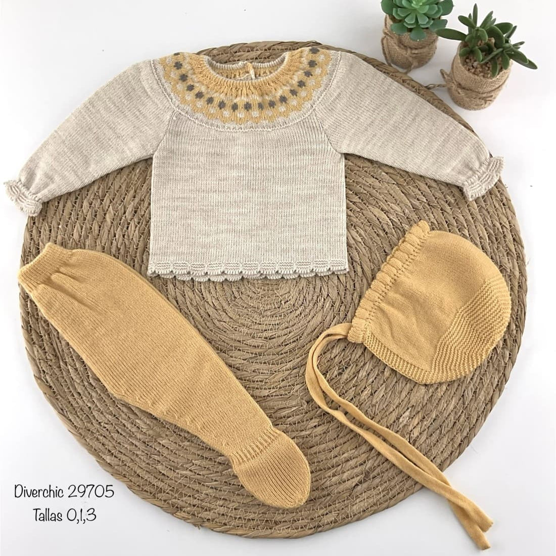 Ensemble bébé en laine moutarde Diverchic 29705