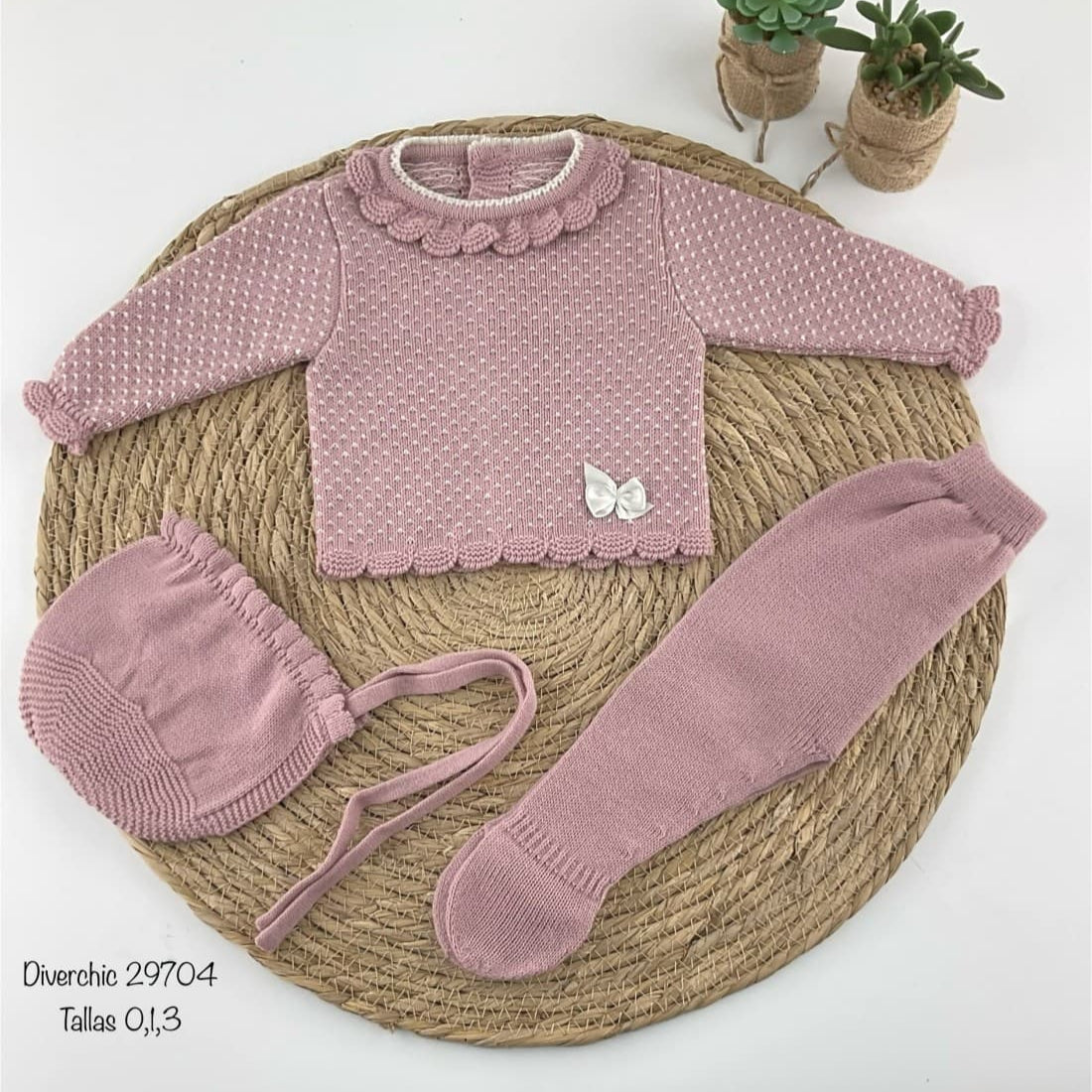 Conjunto de primeira roupa de lã para bebé 29704 Diverchic Makeup