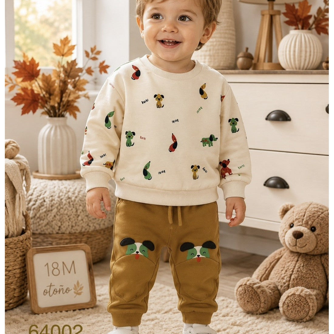 Conjunto bebé niño crudo y camel Street Monkey 622164062 | 3-24 meses