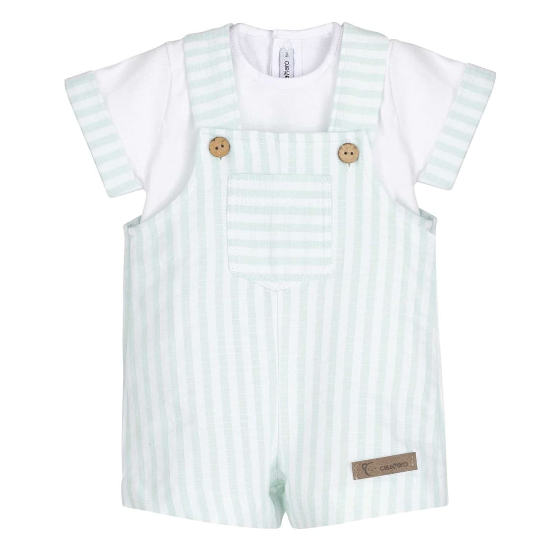 Conjunto bebé niño con peto verde agua Calamaro 621011305 – Look veraniego con encanto