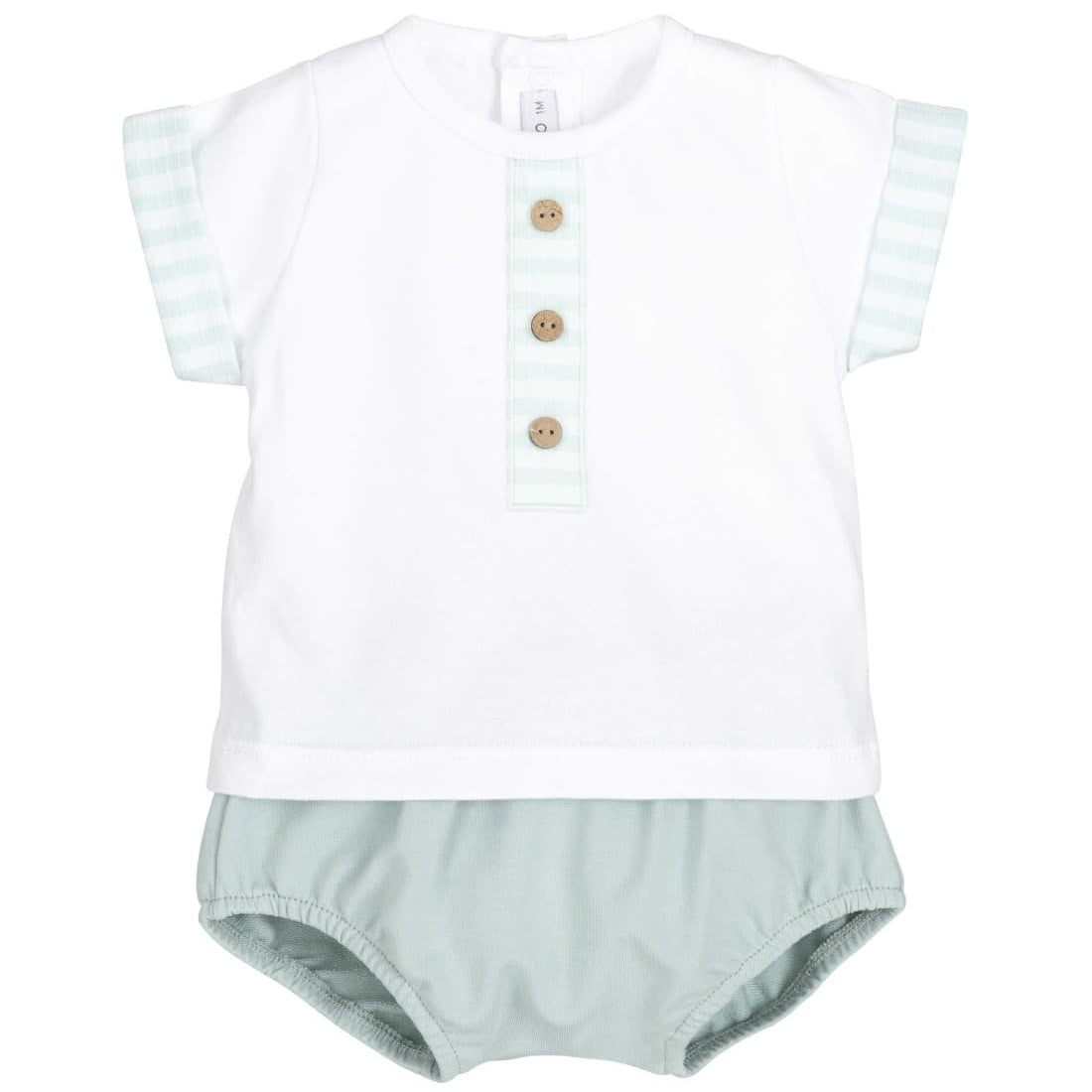 Conjunto bebé niño verde agua Calamaro 621011304 – Frescura y comodidad para el día a día