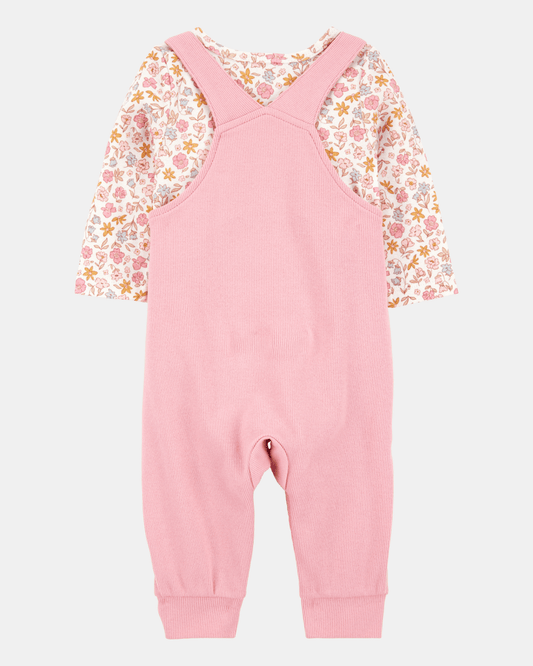 Conjunto dos piezas algodón peto y camiseta diseño conejita