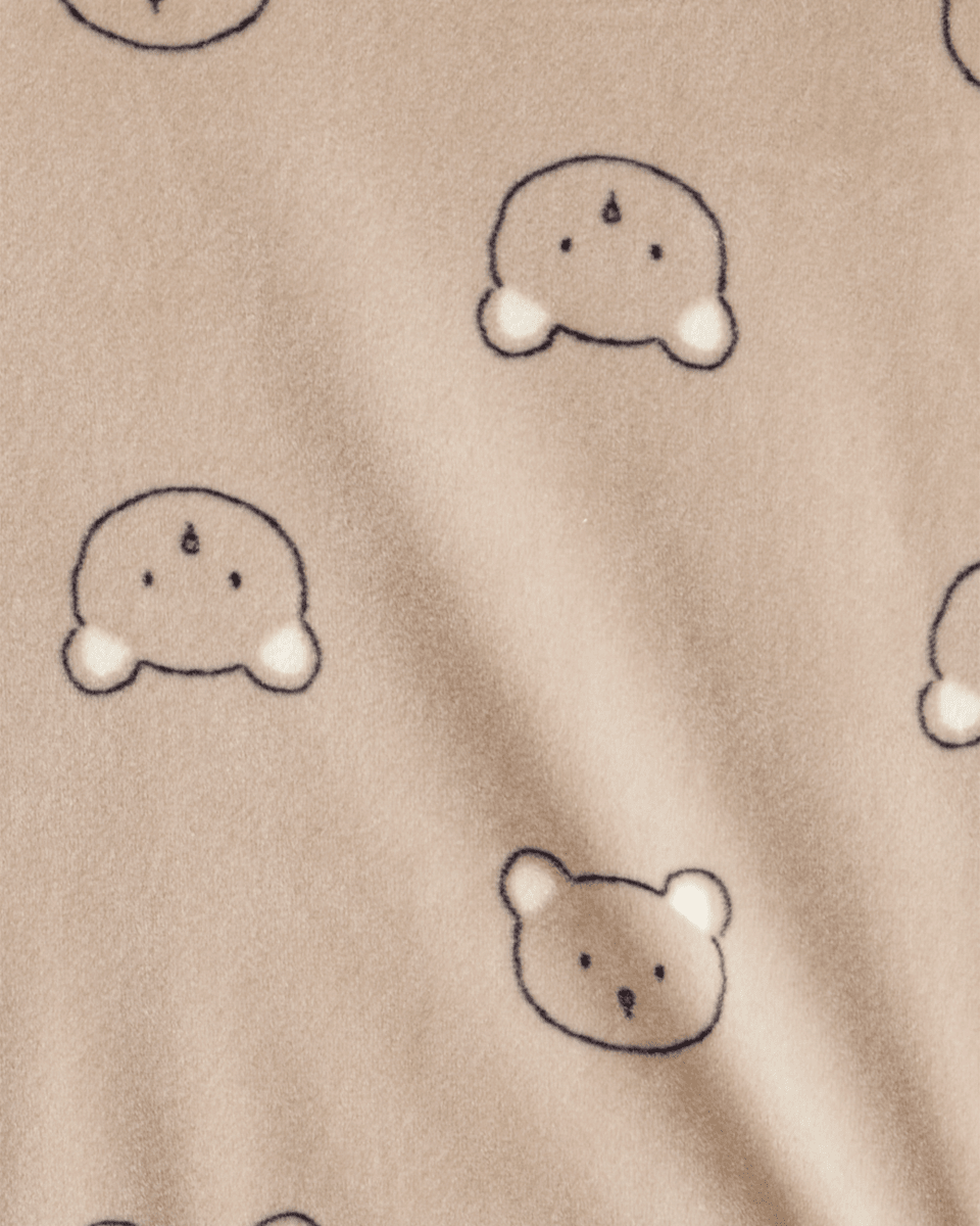 Conjunto dos piezas sudadera de felpa con osos y pantalón marrón