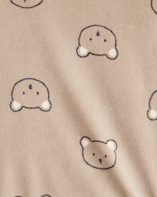 Conjunto dos piezas sudadera de felpa con osos y pantalón marrón