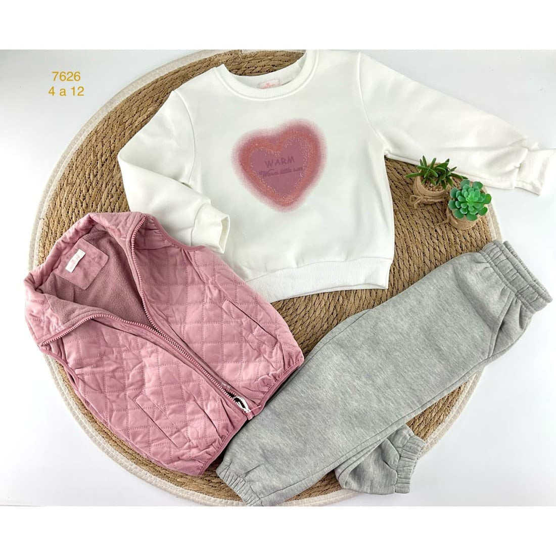 Conjunto chándal niña 3 piezas 522107626 Sudadera, chaleco acolchado y pantalón