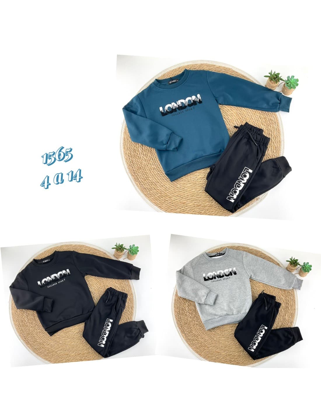 Conjunto de sweatshirt e calças polar para menino “London” 522101565 (4 aos 14 anos)