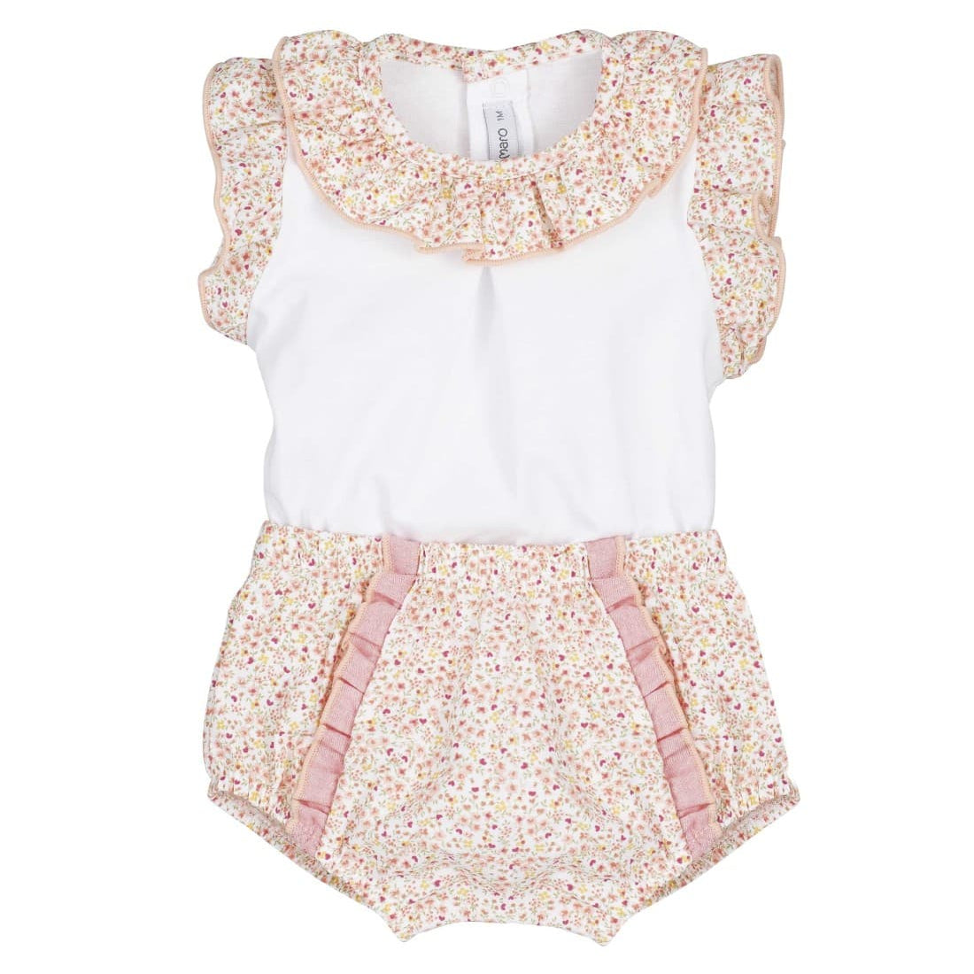 Conjunto bebé niña floral con detalles en rosa Calamaro 621011308 – Dulzura en cada detalle