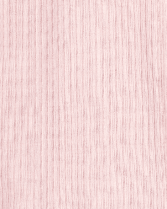 Conjunto tres piezas algodón pantalón y chaqueta punto canalés más body rosa